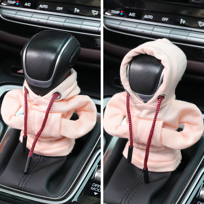 Large Universal Car Gear Shift Cover Hoodie, Fashionable Mini Hooded Sweatshirt for Auto Gear Stick Shifter Knob, Interior Accessories Decor