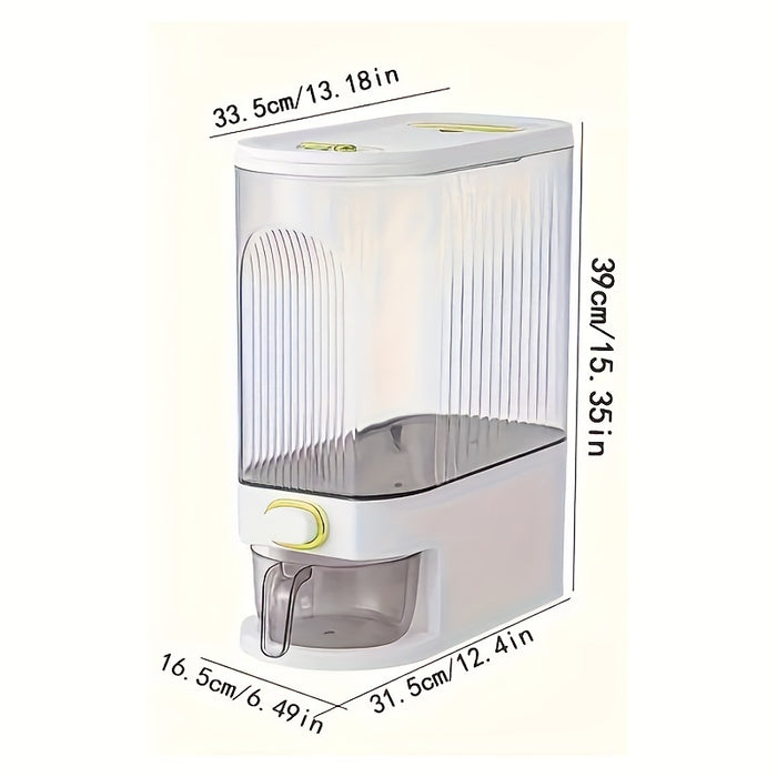 11.02LB/22.05LB Rice Dispenser, Large Dry Grain Storage Container with Measuring Cup And Time Scale, Food Dispenser for Kitchen Organization And Food Storage Room Used to Hold Grain Dry Grain
