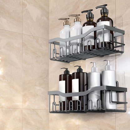 Adhesive Shower Caddy, 5 Pack Rustproof Stainless Steel Bath Organizers With Large Capacity, No Drilling Shelves For Bathroom Storage & Home Decor
