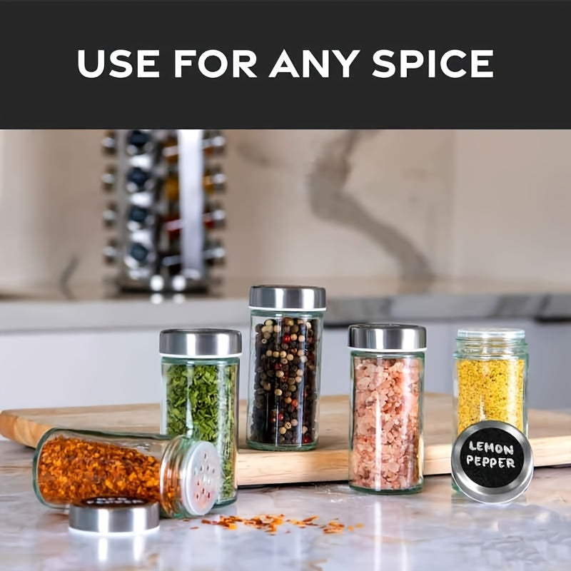 16pcs Stainless Steel Spice Rack Set with 360° Rotating Carousel - Durable, Rust-Proof & Moisture-Resistant Kitchen Organizer for Seasonings and Condiments