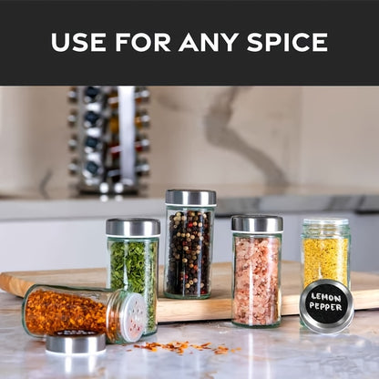 16pcs Stainless Steel Spice Rack Set with 360° Rotating Carousel - Durable, Rust-Proof & Moisture-Resistant Kitchen Organizer for Seasonings and Condiments