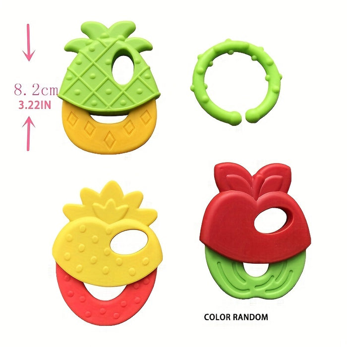 Baby Teething Toys, Silicone Baby Teether Freezer, Teether Keys, Fruit Shape Teether Set For Infant Boys And Girls easter gift
