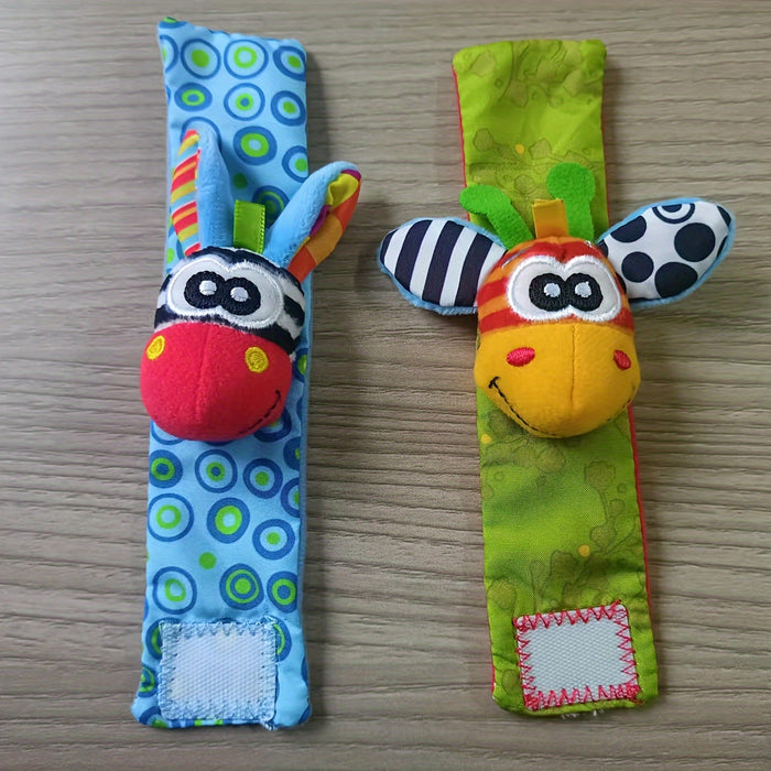 Newborn Baby Cartoon Animal Wrist Bell Rattle Socks, New Set Of And Plush Stuffed Toys, Cute And Comfortable Children'S Indoor Socks, Colourful And Diverse Styles, Gifts For Boys And Girls Doll Wrist Watch
