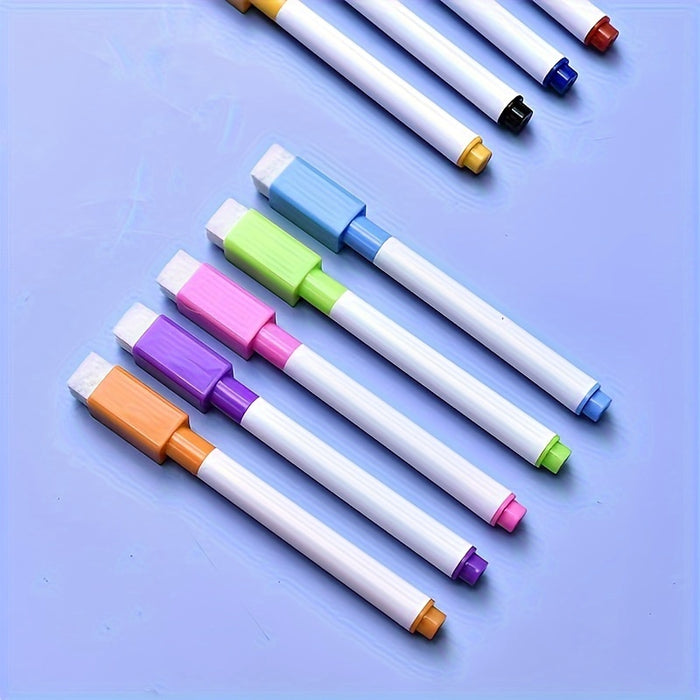 8-Pack Dustless Dry Erase Markers for Whiteboards - Non-Toxic, Quick Dry, Fade Resistant, Multi-Surface Writing Tools for Ages 14+