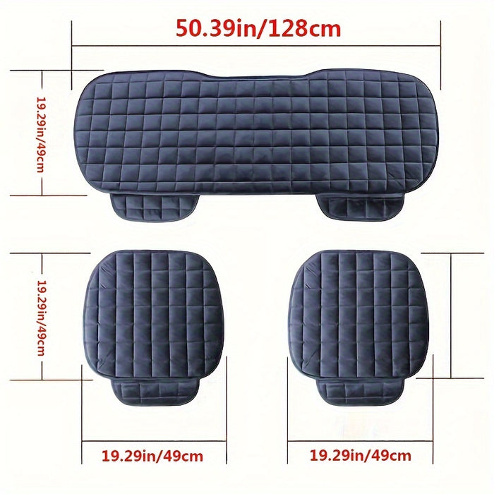 1pc Or 2pcs Or 3pcs Plush Plaid Thicken Warm Car Seat Cushion Pad Car Seat Protector Car Front Rear Seat Covers For Car SUV Truck Car Accessories