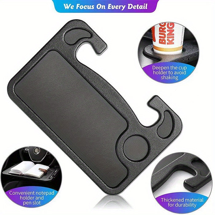 Multifunctional Car Steering Wheel Tray Table: Storage Rack for Phone, Snacks, and More