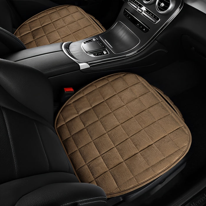 1pc Universal Oval Car Seat Cover, Anti-Slip, Breathable Polyester Fiber, Soft Sponge Filled, Lightweight, Portable, All-Season Vehicle Seat Protector, Hand Wash/Dry Clean Safe