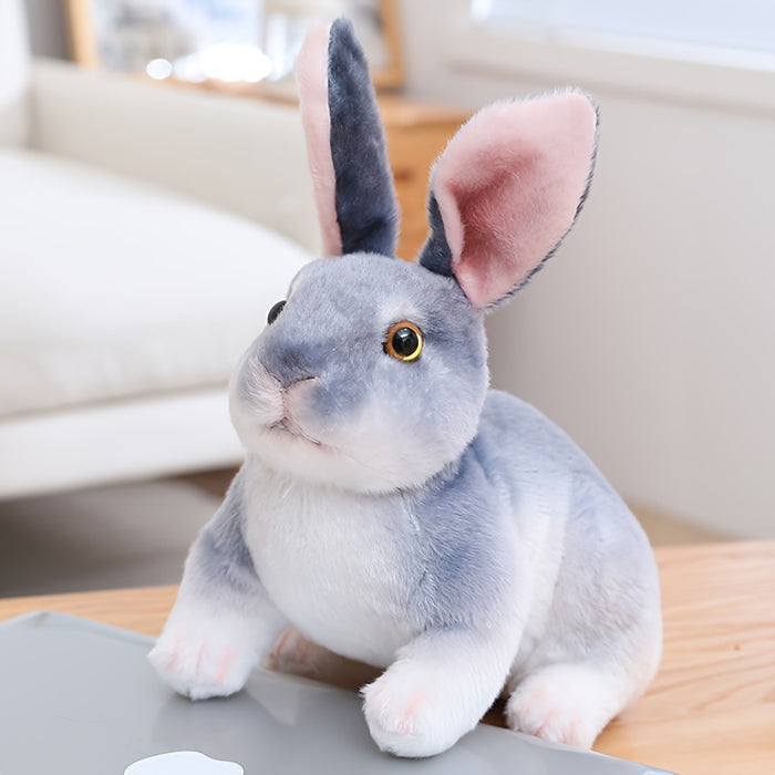 6.29in Lifelike Cute Rabbits Plush Toy - Realistic Bunny Simulation Model, 16cm Photo Props for Birthday, Home Decoration, Easter, Christmas, and Halloween Gifts