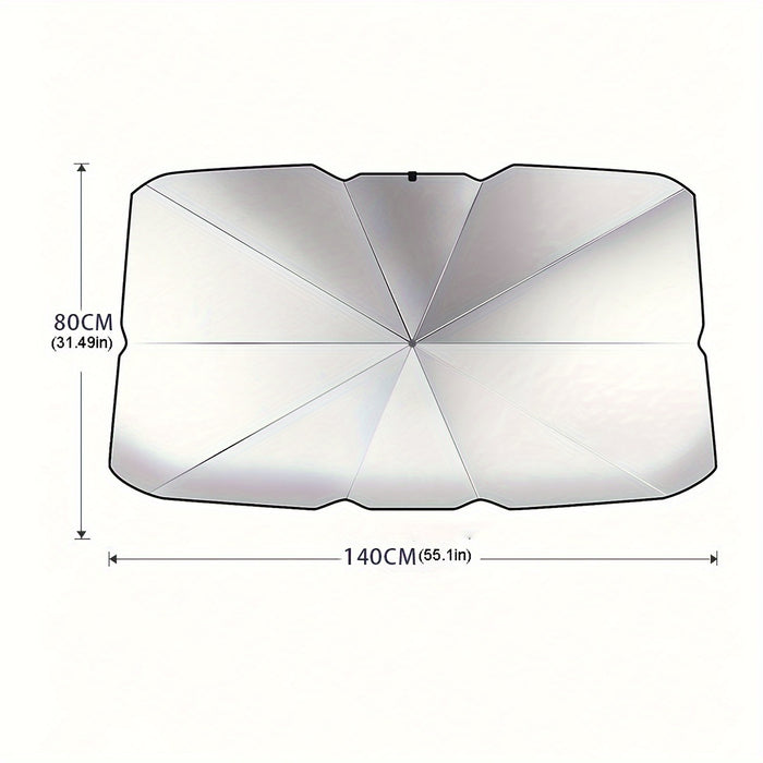1pc Universal Foldable Car Windshield Sunshade, 140x80cm, Black, Portable for SUV, Off-Road Vehicles