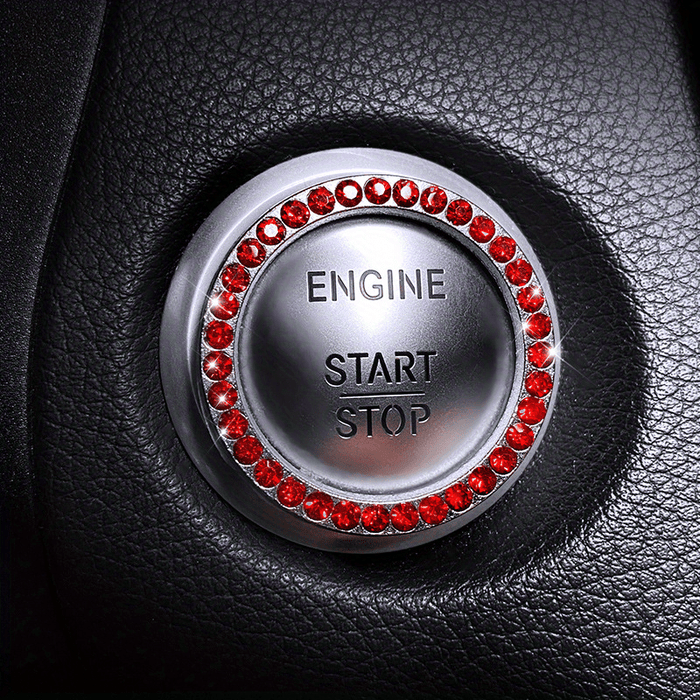 Car One-Button Start Rhinestone Ignition Ring Decoration, Thanksgiving Christmas New Year Gift