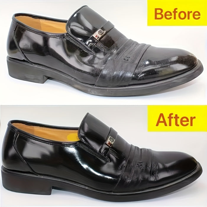 Luxury High-Gloss Wave Shoe Shine Sponge, Multi-Use High-Density Polish Applicator for Leather Shoes, Boots, Bags and Jackets - Ideal for Living Room and Bedroom Use - Perfect Christmas Gift