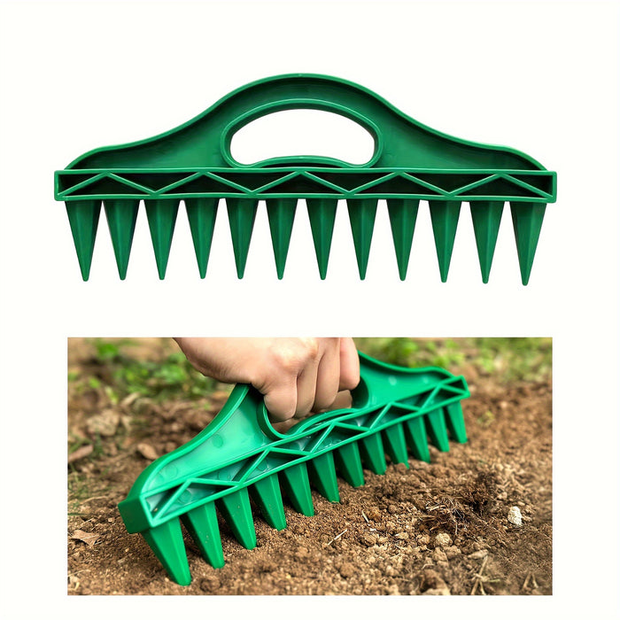 1pc Durable Green Plastic Handheld Garden Seeder Tool, 12-Hole Quick Seed Dispenser, Waterproof Planting Booster for Efficient Gardening - Ideal for Flower Beds & Vegetable Gardens, Gardening Tools