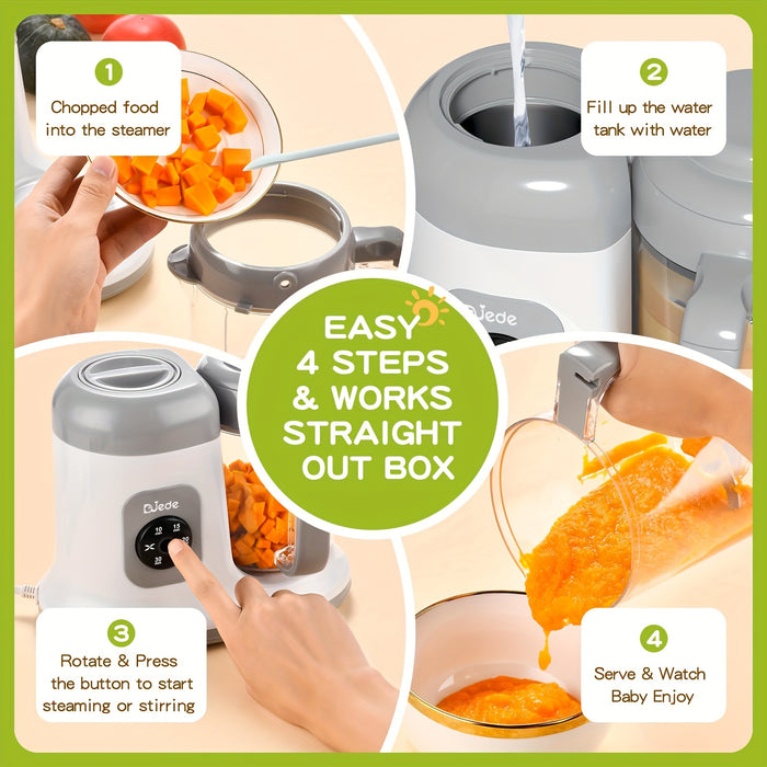 Youngsters Food Maker - Auto Cooking, One Button Control | Processor Steamer Puree Blender for Healthy Homemade Food, White