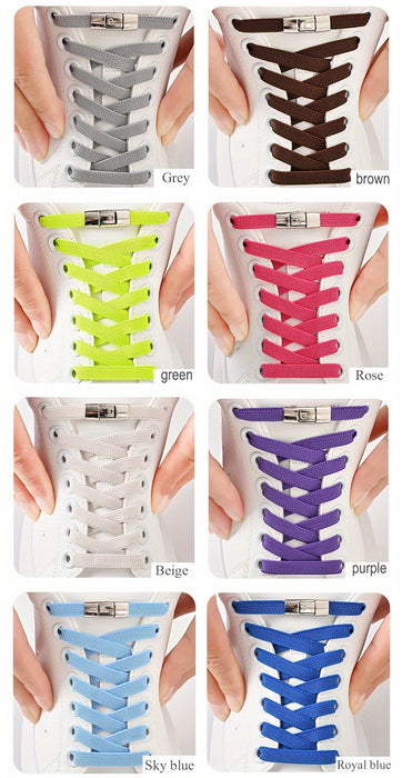 1 pair 2pcs 2pcs 2-Pack Free-Tie Shoelaces with Buckles for Sneakers and Canvas Shoes