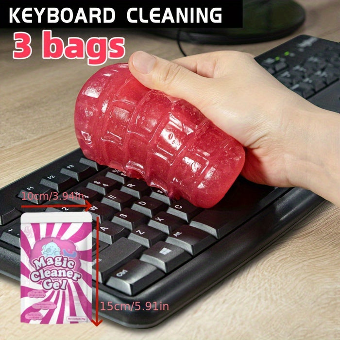 3 Packs of Automotive Cleaning Gel, Interior Cleaning Clay, Car Cleaning Mud, Interior Detailing, Gap Cleaning, Keyboard Cleaning, No Power Required, Suitable for Cleaning Car Interiors, Computer Cleaning, Gap Cleaning, Rose