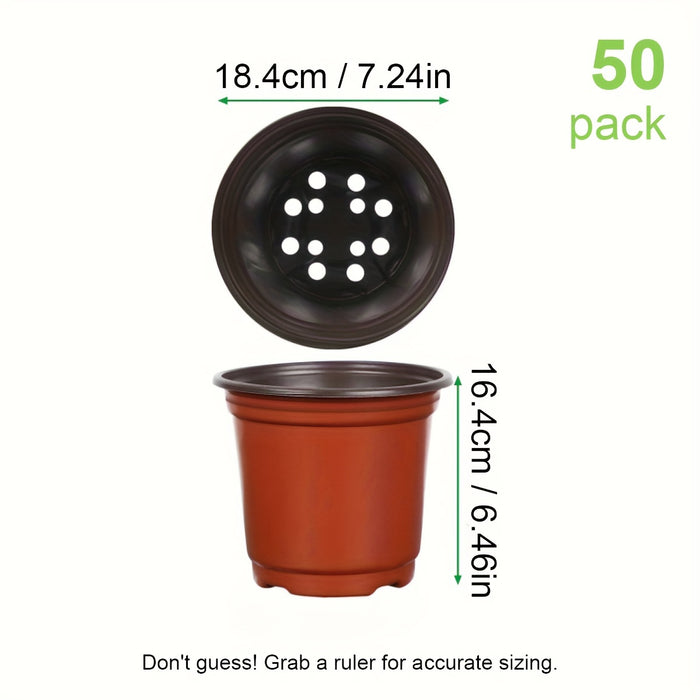50pcs, Plastic Planter Pots For Indoor And Outdoor Plants, Lightweight Plastic Plant Pots For Seed Starting And Cultivation | Durable, Affordable, Ideal For Seed Germination And Flower Cultivation | Versatile Sizes | Extra La