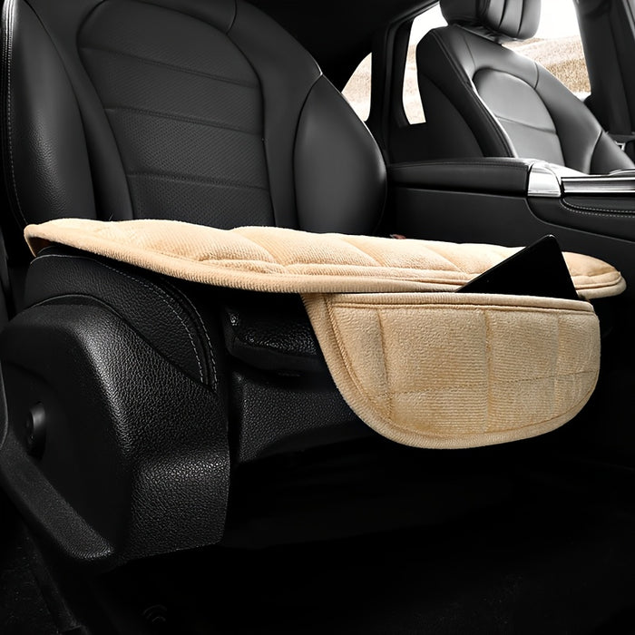 1pc Universal Oval Car Seat Cover, Anti-Slip, Breathable Polyester Fiber, Soft Sponge Filled, Lightweight, Portable, All-Season Vehicle Seat Protector, Hand Wash/Dry Clean Safe