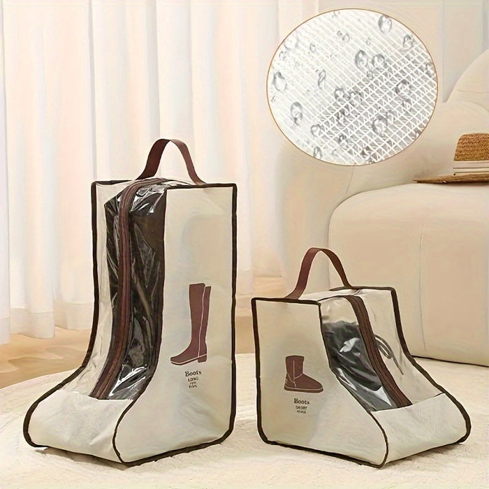 Transparent Shoe Bag With Carry Handle, Non-Woven Material, Elegant Design, Long-Lasting Use, Machine Washable