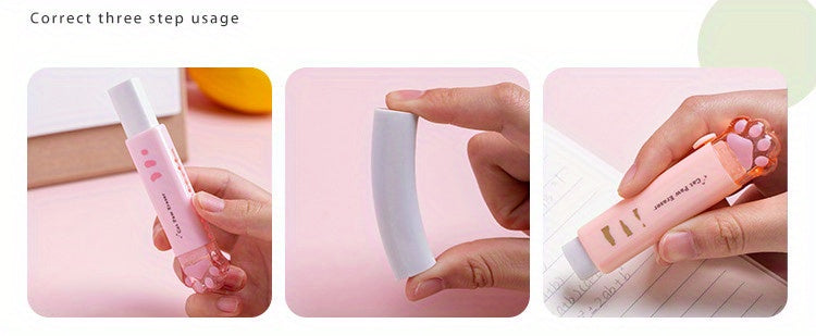 Push-pull Cat paw cute eraser girl pencil eraser student rubber Cartoon pen eraser school supplies prizes Office eraser