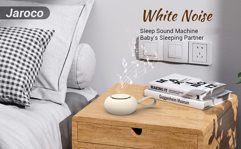 Portable Baby Sound Machine [White Noise For Babies Kids Adults][Baby Sleep Soother][12 Soothing Sounds] 15 Hours Battery Life, Registry Gift, Baby Shower, Clips On Baby Stroller