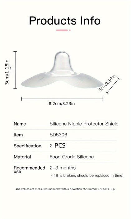 2pcs Breastfeeding Nipple Shields - Butterfly Shaped Silicone Nipple Protectors, Soft Nipple Covers - For Nursing Mothers -  Suitable for Sore or Flat Nipples -  Perfect Gift for New Moms