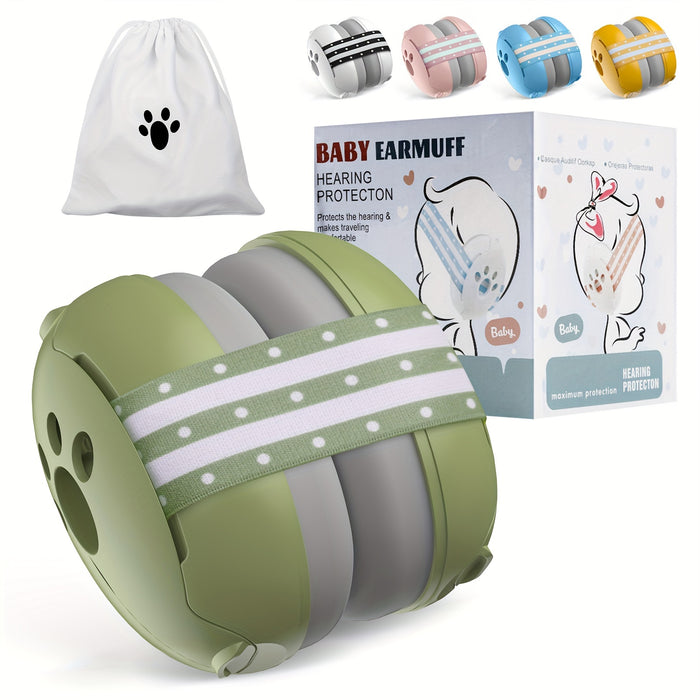 Babybond Earmuffs for 0-3 Years - Phthalate-Free Plastic Hearing Protection, Noise Cancelling Headphones for, Ideal for Halloween and Christmas Gifts, Adjustable Headband - White