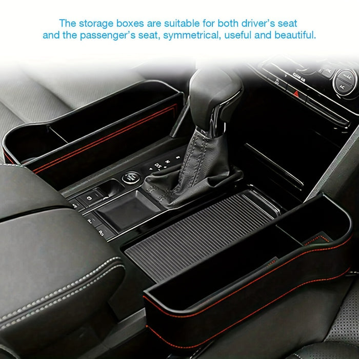 2pcs Car Seat Gap Catcher Filler Storage Box Pocket Organizer Holder ABS SUV -US