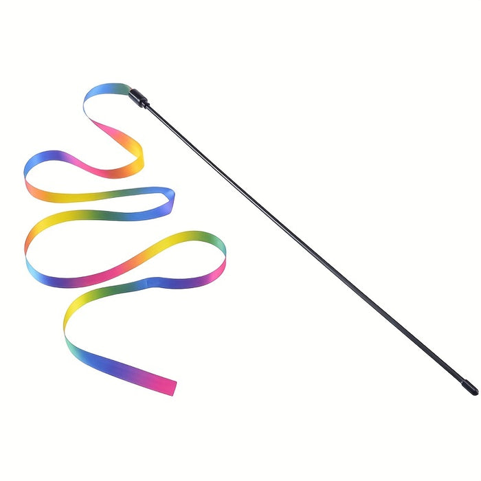 1pc Interactive Cat Toy with Ribbon Teaser Stick for Endless Fun and Playtime