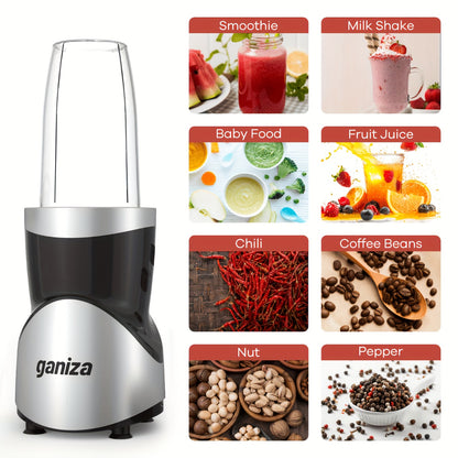 Ganiza Smoothie Juicers, Blender For Shakes And Smoothies, 15pcs Personal Blender And Grinder Combo For Kitchen, Smoothies Maker With 4 BPA-Free Portable Blender Cup, Nutritious Recipe, MAX 900W, Gifts For Family And Friends