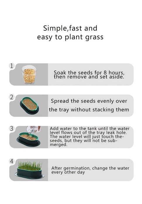 1pc, Hydroponic Grass Growing Pot For Improved Digestion And Health - Includes Greenhouse Grow Box (Seeds Not Included)