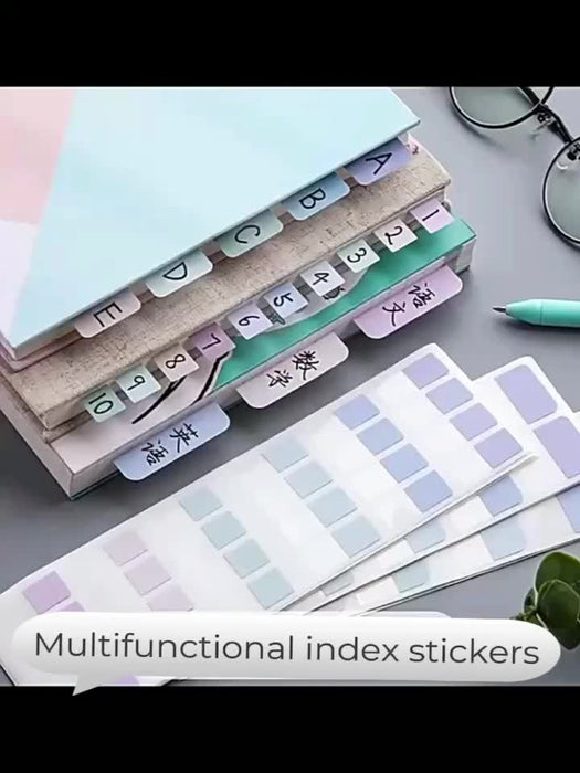 240/120/60pcs Colorful Adhesive Index Labels Stickers, with Writing Pen, for Office, Reading Notes, Office Supplies