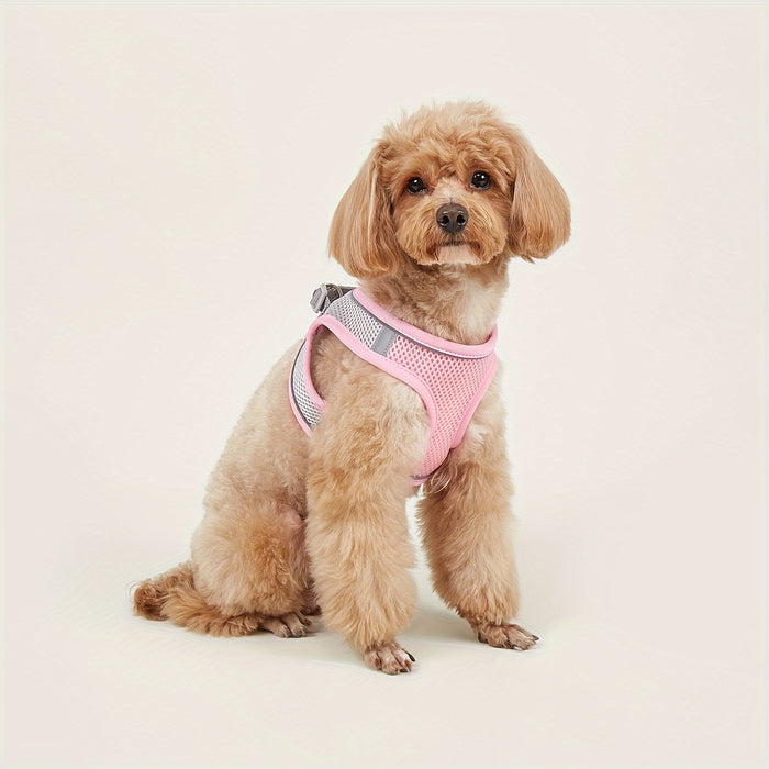 Soft Mesh Pet Harness for Small Dogs: Comfy & Safe Reflective Vest for Walking