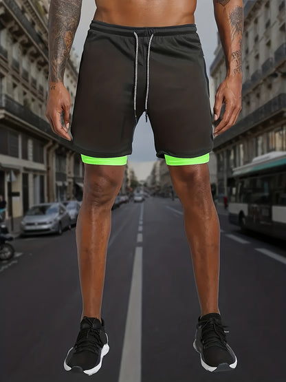 Men'S Summer Casual Athletic Shorts - Breathable, Lightweight Polyester, Red with Black Side Pockets and Drawstring Waistband, Perfect for Running, Training, Hiking & Outdoor Activities, Summer Training Gear | Drawstring Wais