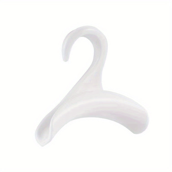 5pcs White Plastic Bag and Purse Hangers - Space-Saving Closet Organizer for Handbags, Backpacks, and Clothes with Smooth Curved Hooks