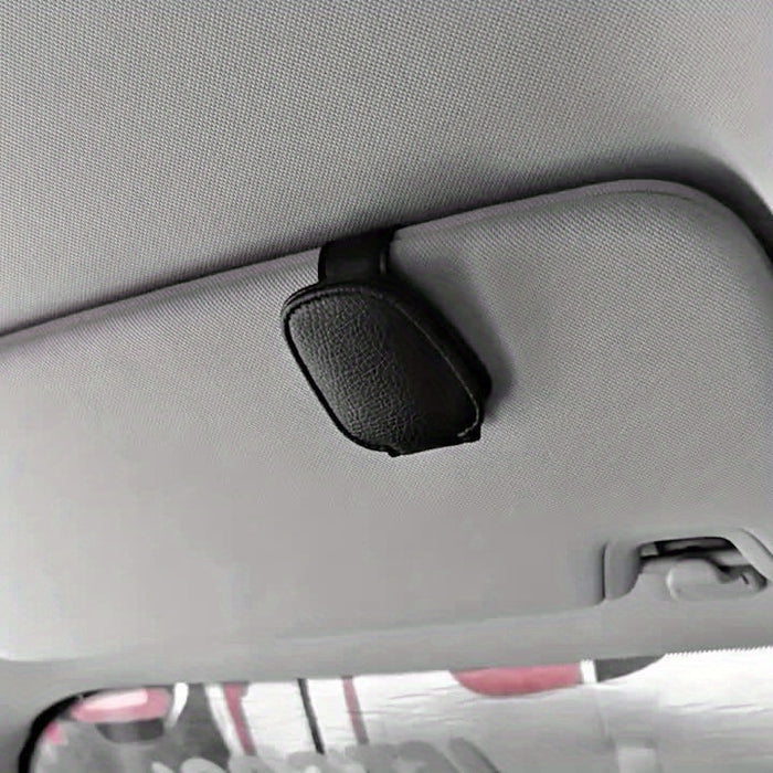 [1pcs Universal Sun Visor Glasses] 1pc Universal Car Sun Visor Glasses Clip, Pu Material, Auto Eyeglasses Holder, Vehicle Interior Accessories, Eyewear Storage Bracket