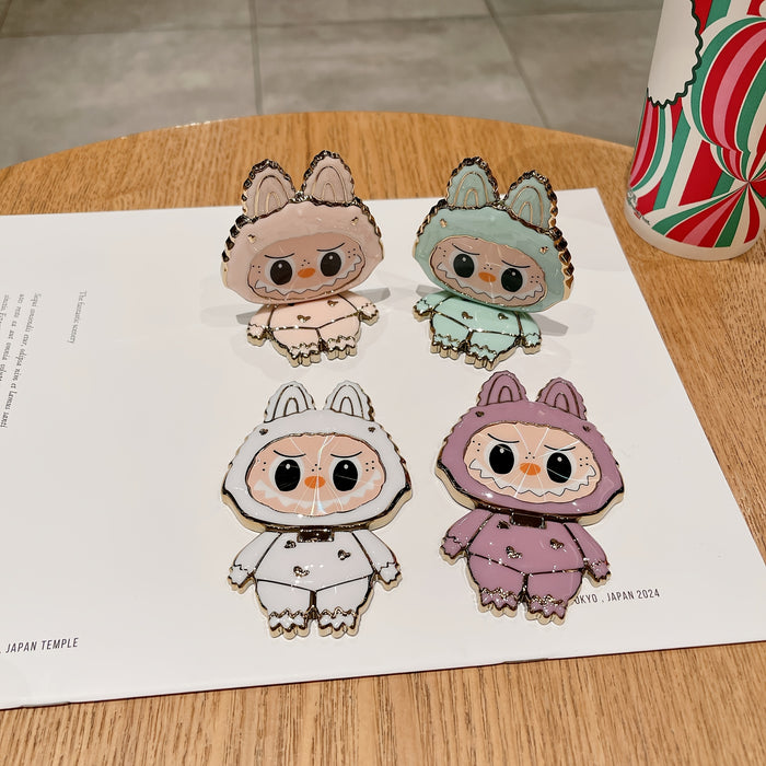 [Cute Animal Design Mounts] Cartoon Character ABS Phone Holder Stickers, Waterproof Adhesive Mounts, Cute Animal Design, with Horizontal and Vertical Support for Makeup Mirror and Mobile Phone