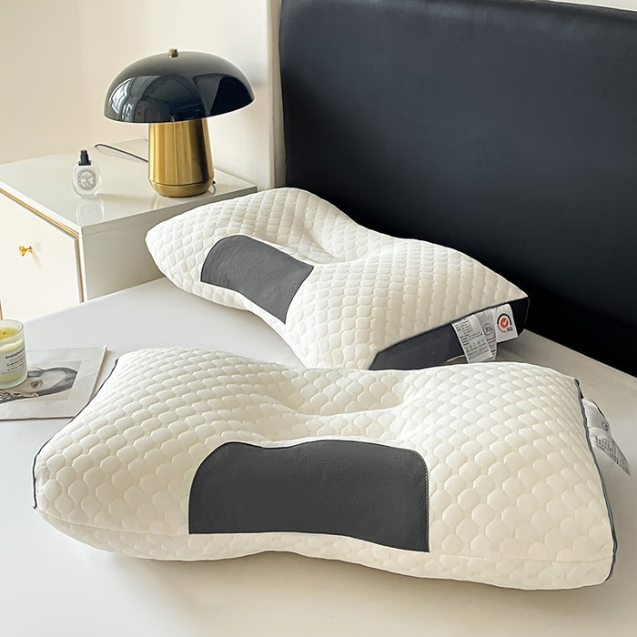 Buy 1 Get 1 Free, Total Of 2pcs Soft Knitted Massage Neck Pillow - Adjustable Ergonomic Orthopedic Contour Support, High Quality Pillow Core, Removable Cover for Sleeping Comfort