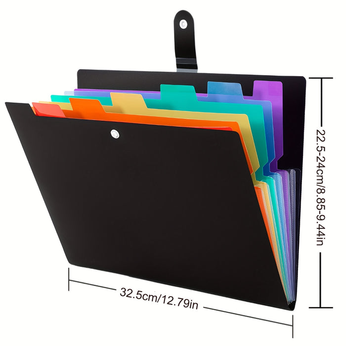 1pc 7-Pocket A4 Expanding File Folder with Labels, Multifunctional Storage Organizer for School, Office, Home
