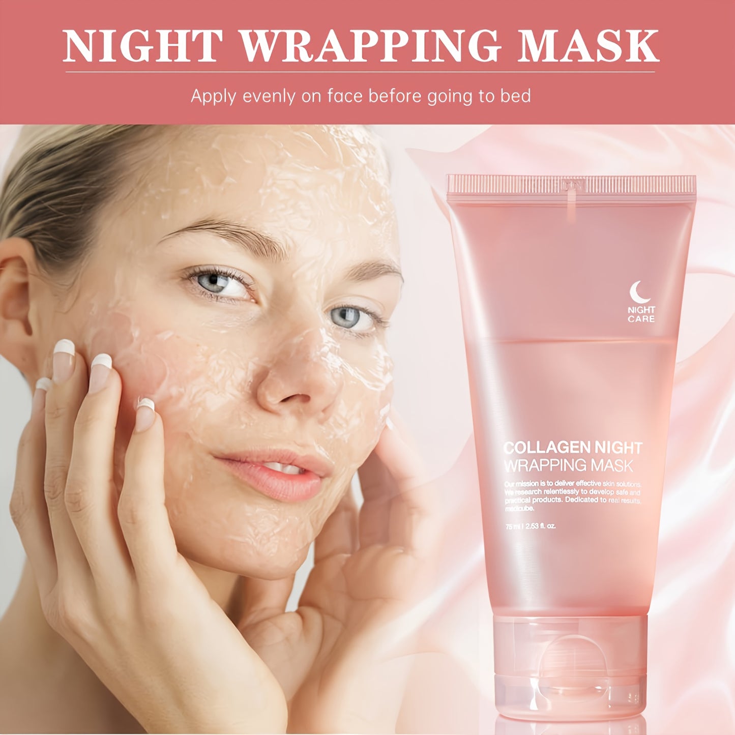 Tyramine Night Mask, Contains Tyramine and Hyaluronic Acid, Collagen, Collagen Mask, Paraben-free, Can Moisturize, Continuous Use Can Improve Skin Quality, Make Skin Feel Smoother, Suitable for Use Before Bed, Suitable for Ho