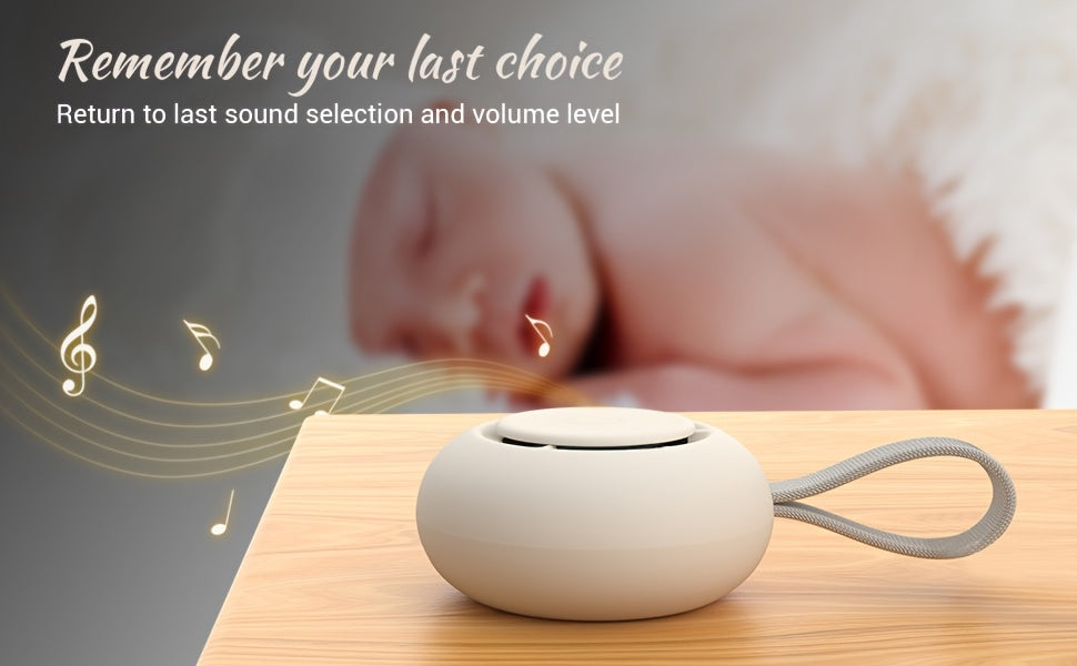 Portable Baby Sound Machine [White Noise For Babies Kids Adults][Baby Sleep Soother][12 Soothing Sounds] 15 Hours Battery Life, Registry Gift, Baby Shower, Clips On Baby Stroller