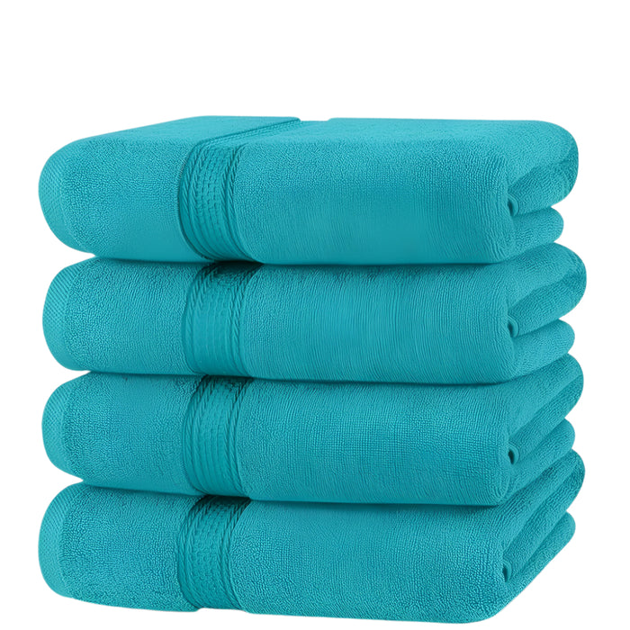 4-Pack Luxurious Cotton Hand Towels - Woven Face Towels, Highly Absorbent, Soft & Skin-Friendly for Home, Hotel, Spa