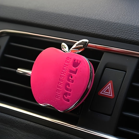 1 Pink Apple-Shaped Car Air Freshener with Floral Scent - Decorative Vent Clip Design, Includes Fragrance Insert, Ideal for Vehicle Interior Accessories, Vehicle Interior Scent|Apple Shaped Design|Durable Air Freshener