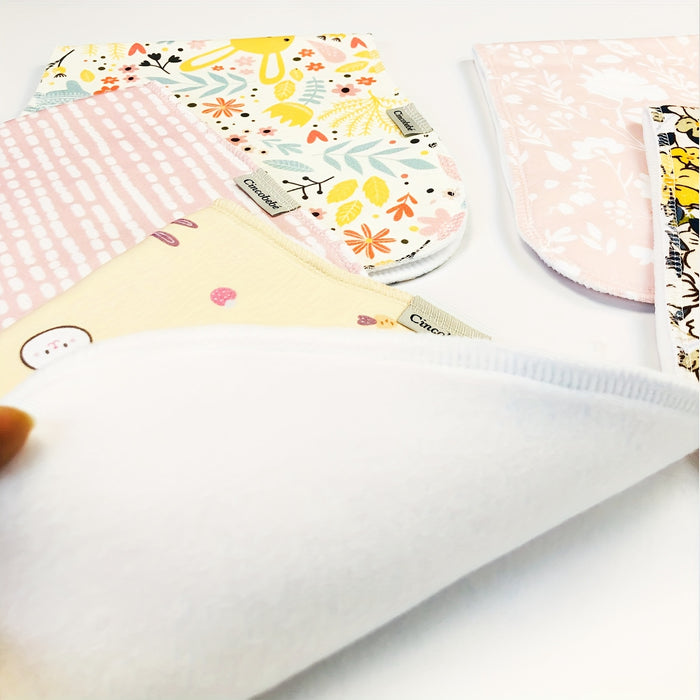 Cincobebé 5-pack Of Super Soft Burp Cloths For Newborns - Absorbent And Breathable With Cute Cartoon Unisex Design