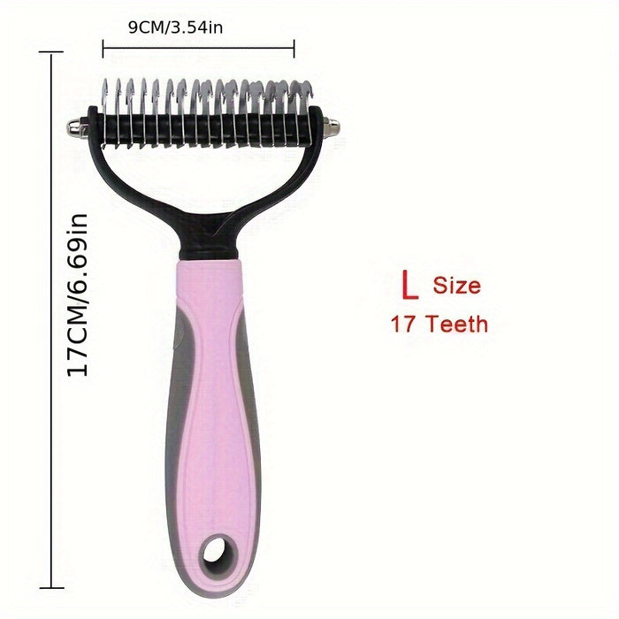 Double-Sided Pet Fur Knot Remover Comb for Dogs and Cats: Effective Shedding Tool for Removing Pet Hair