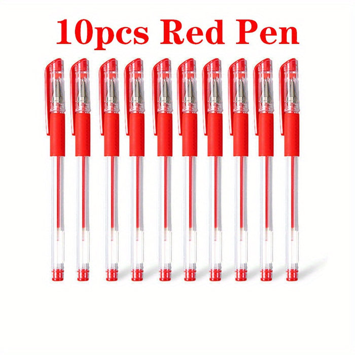 10pcs Gel Pens Set Black Blue Red Refill Gel Pen Bullet Tip 0.5mm School & Office Supplies Stationery kawaii accessories stationery Japanese Office School Cute
