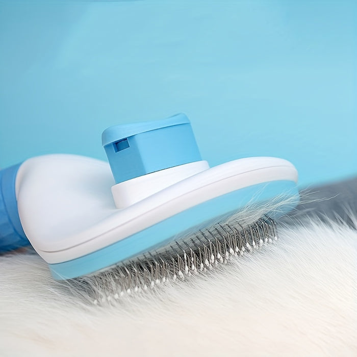 1pc One-Click Cat & Dog Hair Removal Comb with Floating Needle for Easy Pet Grooming