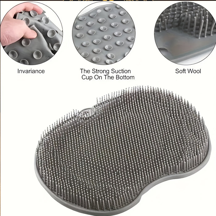 [1pc Deep Cleaning Foot Scrubber] 1pc SoftBreeze Silicone Foot Scrubber Pad with Suction Cup, Hypoallergenic Non-Slip Deep Cleaning Foot Massager for Shower, Unscented Manual Exfoliating Foot Brush for Home Bathroom Use