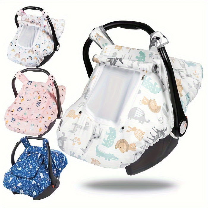 Car Seat Cover Baby, Minky Baby Car Seat Cover, 3 In 1 Carseat Sover For Winter, Winter Carseat Cover For Baby With Storage Bag