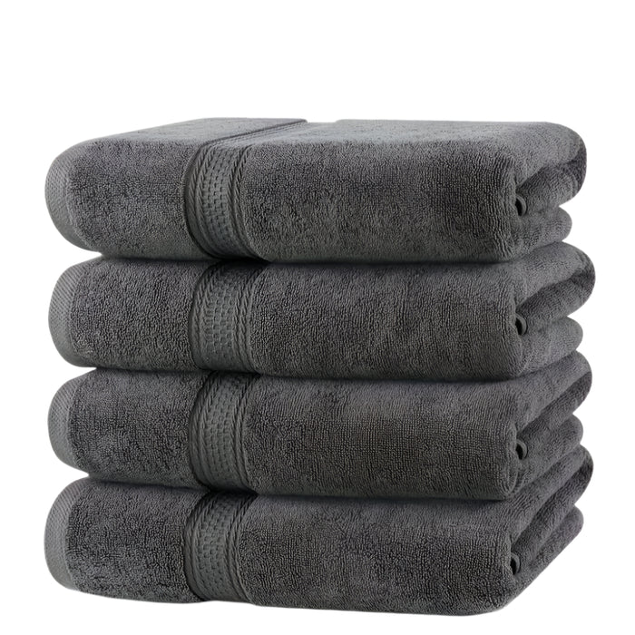4-Pack Luxurious Cotton Hand Towels - Woven Face Towels, Highly Absorbent, Soft & Skin-Friendly for Home, Hotel, Spa