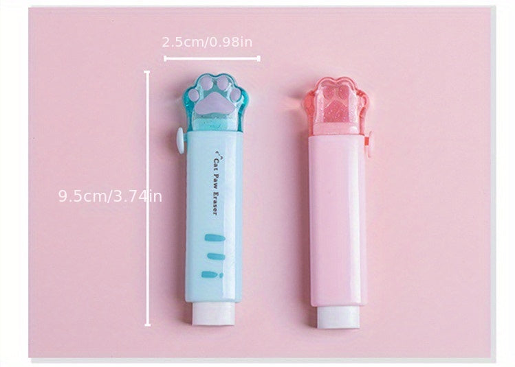 Push-pull Cat paw cute eraser girl pencil eraser student rubber Cartoon pen eraser school supplies prizes Office eraser